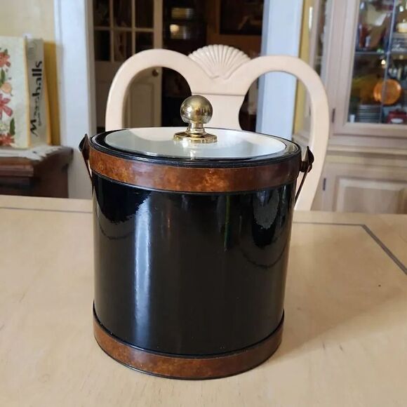 Vintage Morgan black and brown ice bucket - Picture 2 of 5